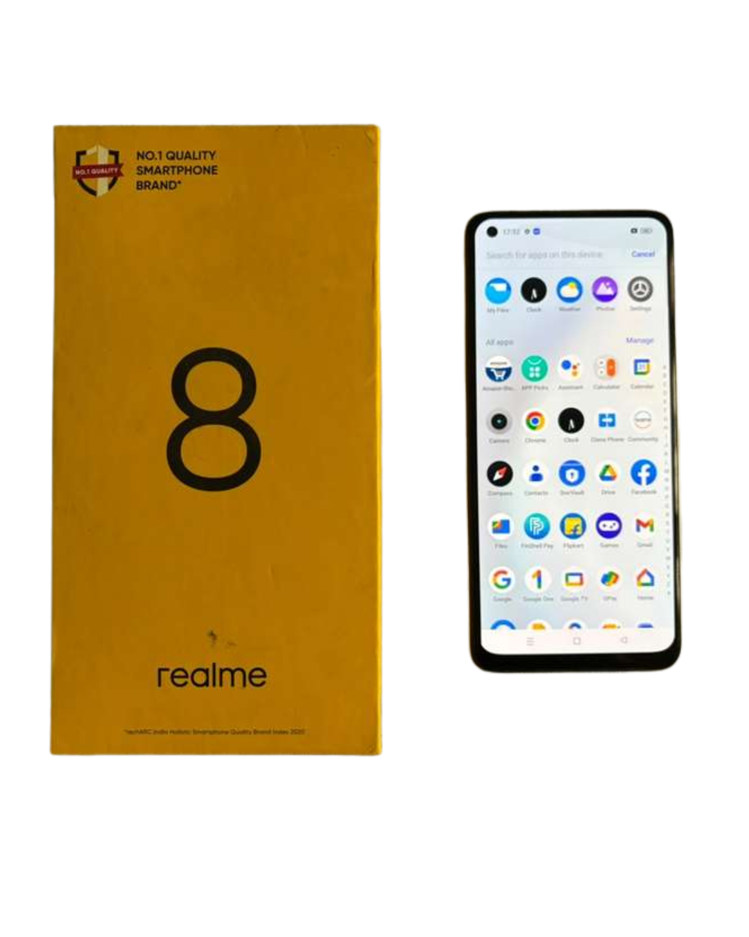 Realme 8 in excellent condition with Bill, Box and original charger